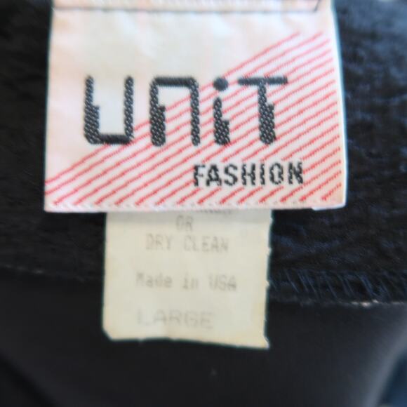 Vintage 80s Unit Black Western Fringe Trim Bodycon Knee Length Dress L - Picture 5 of 6